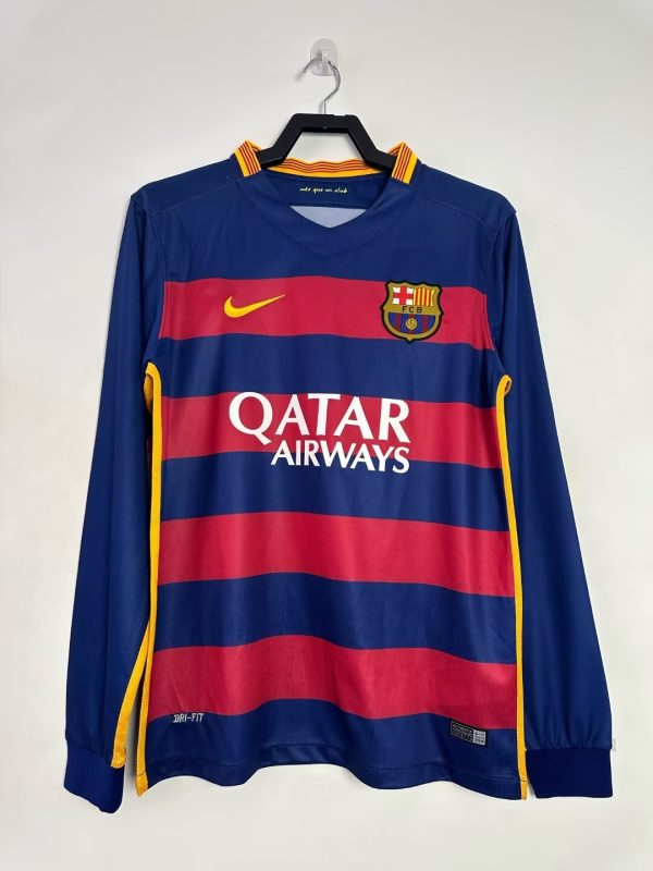 2015-2016 Barcelona Retro Home Long Sleeve Jersey