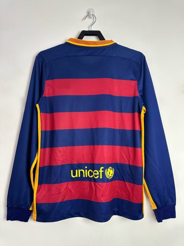 2015-2016 Barcelona Retro Home Long Sleeve Jersey - Image 2