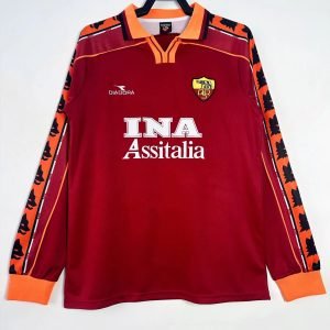 1998-1999 Roma Retro Long Sleeve Home Jersey