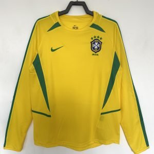2002 Brazil Home Long Sleeve Retro Jersey