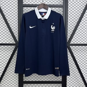 2014 France Long Sleeve Home Retro Jersey