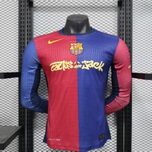 2025-2026 Barcelona Travis Scott Music Co Home Stadium Long Sleeve Player Version