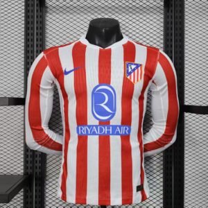 2025-2026 Atletico Madrid Home Long Sleeve Player Version