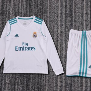 2017-2018 Real Madrid Long Sleeve Home Kids Jersey