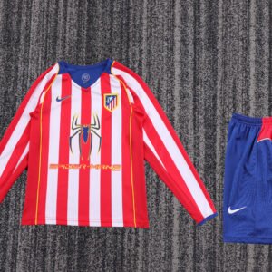 2004-2005 Atletico De Madrid Long Sleeve Retro Kids Jersey