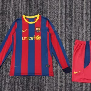 2010-2011 Barcelona Long Sleeve Home Kids Retro Jersey