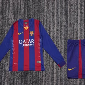 2014-2015 Barcelona Long Sleeve Home Kids Retro Jersey