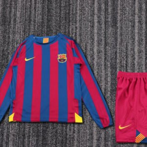 2005-2006 Barcelona Long Sleeve Retro Kids Jersey
