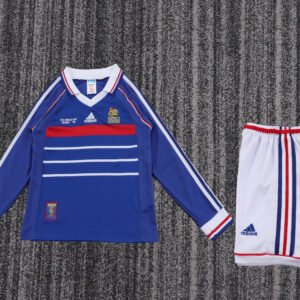 1998 France Home Long Sleeve Kids Retro Jersey