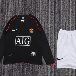 2007-2008 Manchester United Away Long Sleeve Retro Kids Jersey