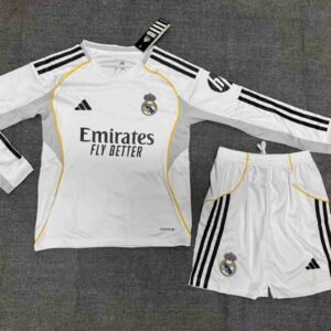 2025-2026 Real Madrid Long Sleeve Home Uniform