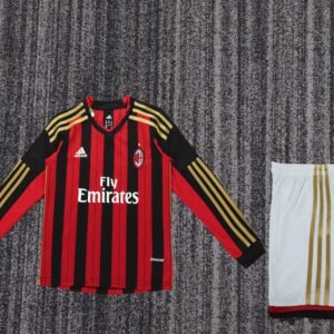 2013-2014 AC Milan Long Sleeve Home Retro Kids Jersey