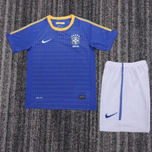 2010 Brazil Away Kids Retro Jersey