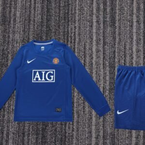 2008-2009 Manchester United Away Long Sleeve Retro Kids Jersey