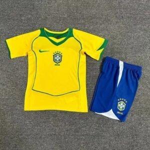 2004-2006 Brazil Home Kids Retro Jersey