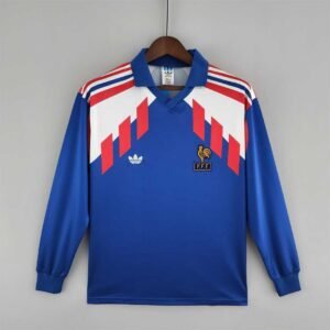 1988-1990 France Long Sleeve Home Retro Jersey