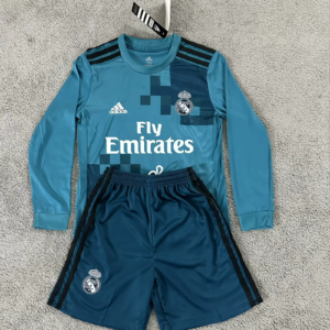 2017-2018 Real Madrid Long Sleeve Third Kids Retro Jersey
