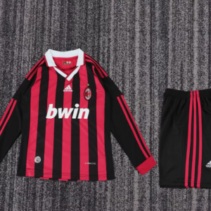 2009-2010 AC Milan Long Sleeve Home Retro Kids Jersey