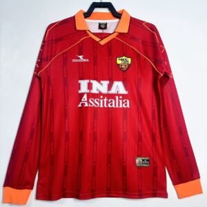 1999-2000 Roma Retro Long Sleeve Home Jersey