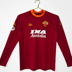 2000-2001 Roma Retro Long Sleeve Home Jersey